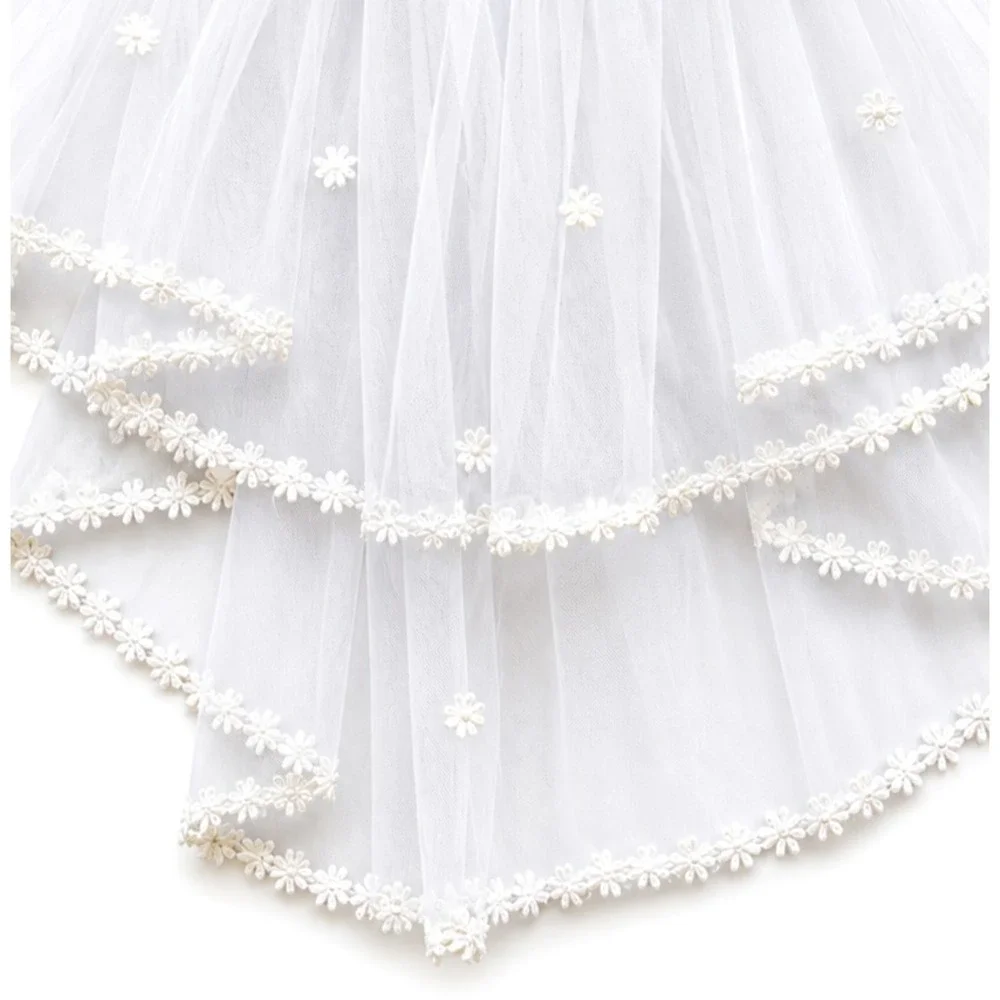 Girls First Communion Veil‎ White Tulle NWT Boutique England Headpiece Headband